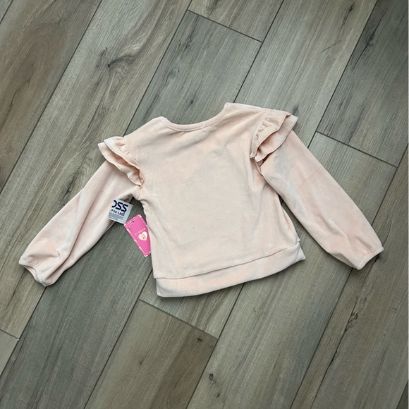 2/$18 NWT Girls Pink Ruffle Sweatshirt and Floral Leggings Set - Size 4T - Picture 14 of 14